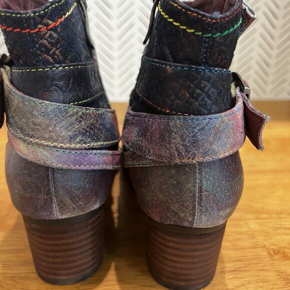 L'Artiste Spring Step Shazzam Ankle Boots Leather Multi-Color 36 US 6 Colorful - Picture 5 of 9